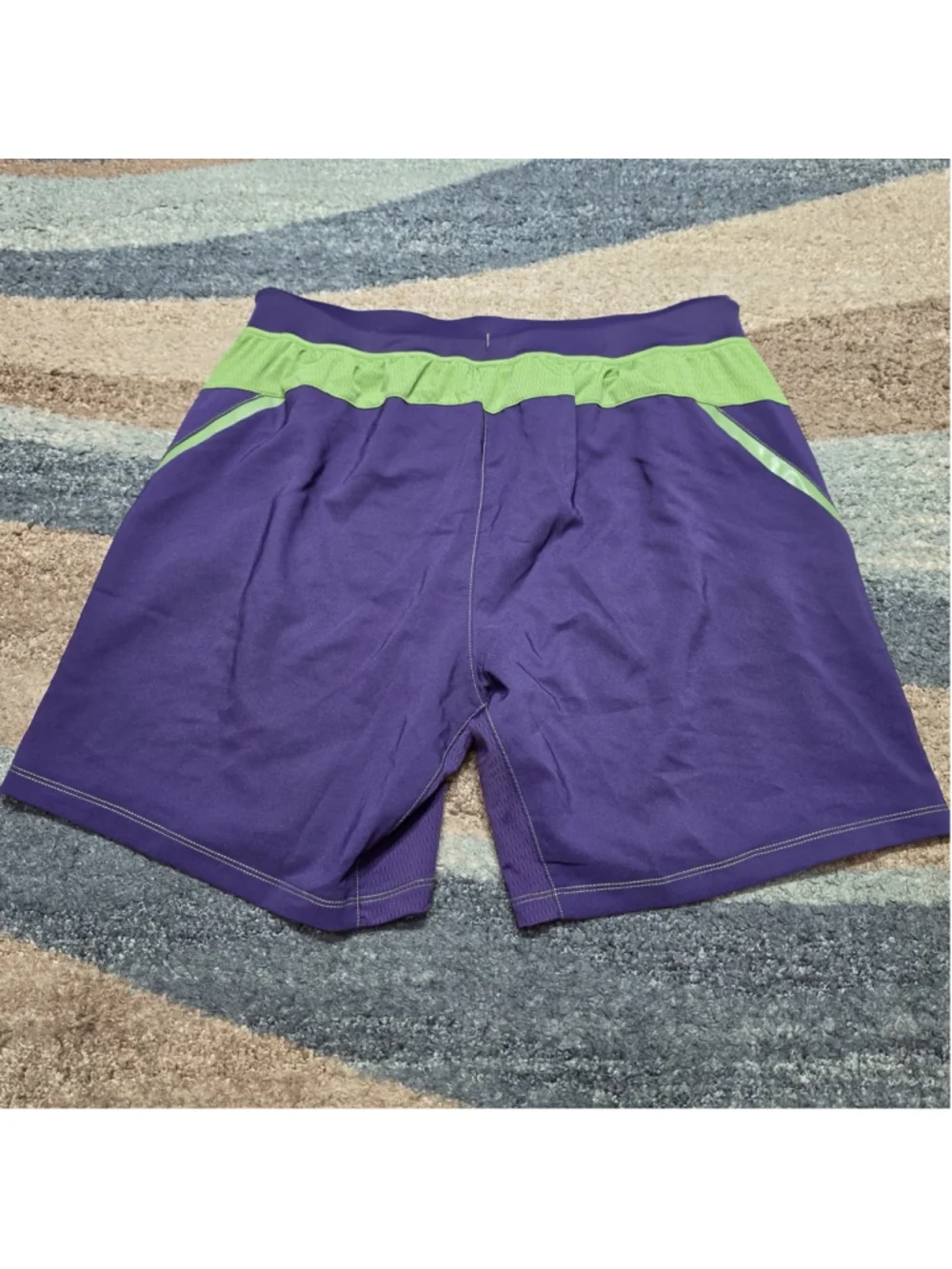 DC Comics Joker SuperX Performance Shorts Lined Purple Green XL NWT Gym